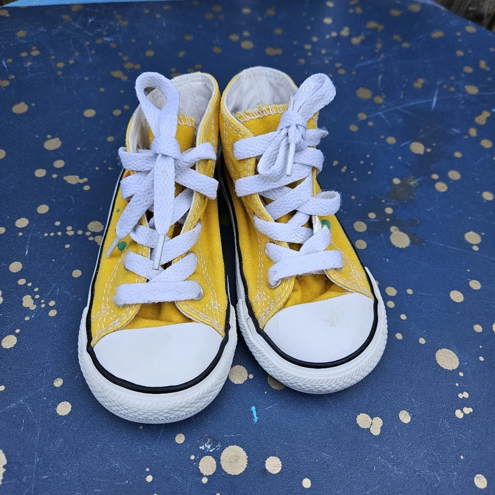 Converse SpongeBob Kids High-Top Sneakers - Yellow Size 8 - Picture 14 of 16